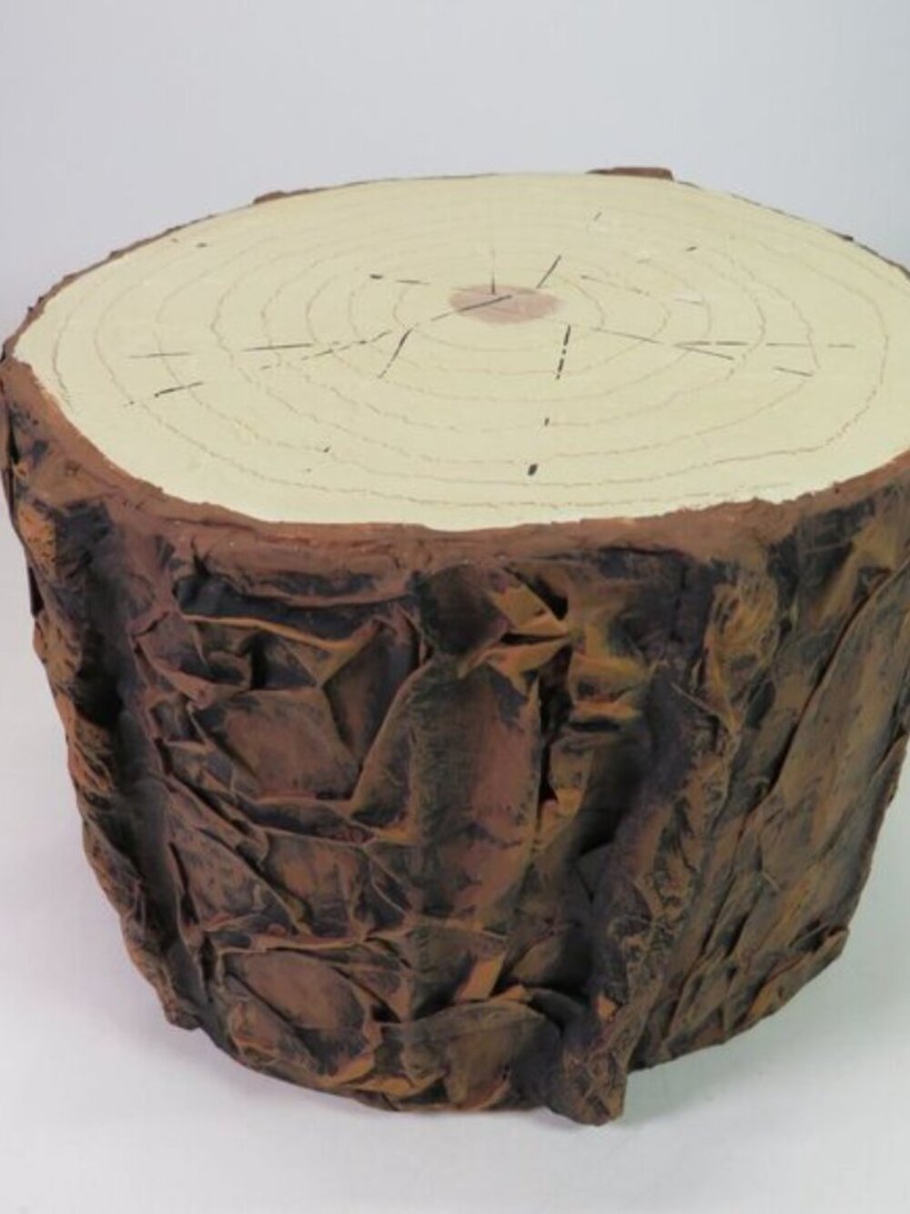 Handcrafted Rustic Tree Log Trunk Display Riser Woodland Faux Stump Decor Stand - Picture 5 of 12